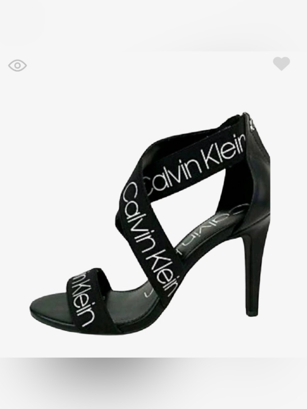 Calvin Klein Black Strappy Logo High Heels
